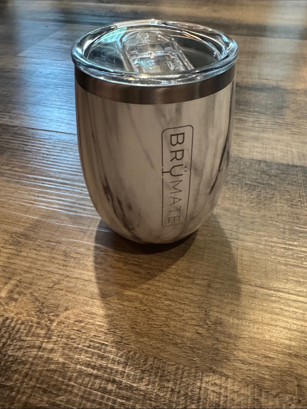 BruMate Uncork'd XL 14oz Wine Tumbler in Carrara Marble finish